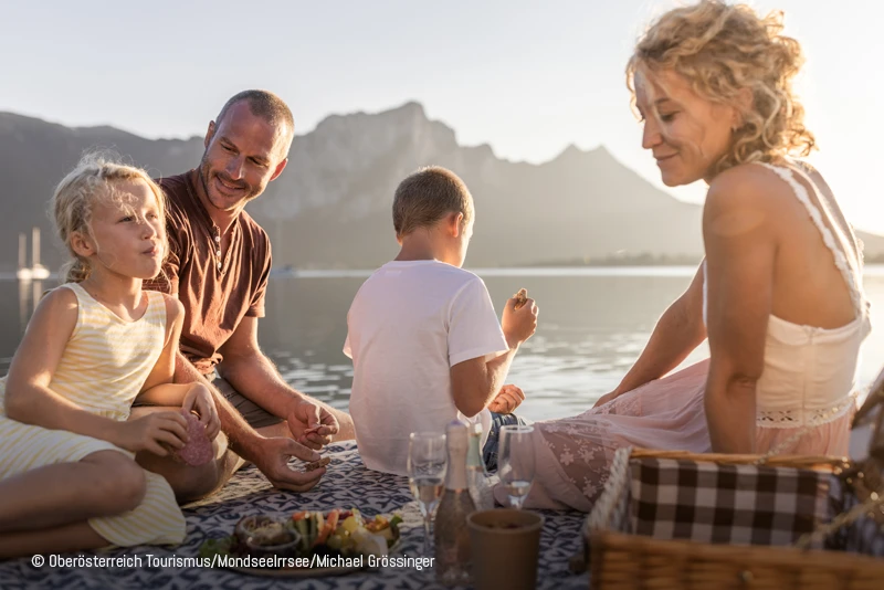 Pension mit privatem Badestrand am Mondsee